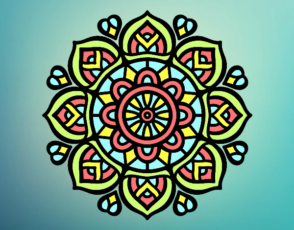 Coloring page Mandala for mental concentration painted byPatricia 
