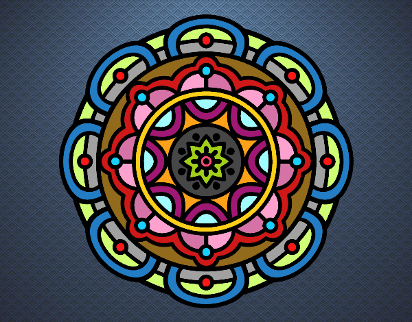 Coloring page Mandala for mental relaxation painted byTurtletori
