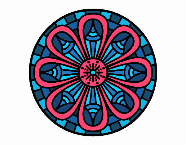Coloring page Mandala pencils painted byPatricia 