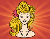 Coloring page Pin-up hairstyle  painted bybbbb