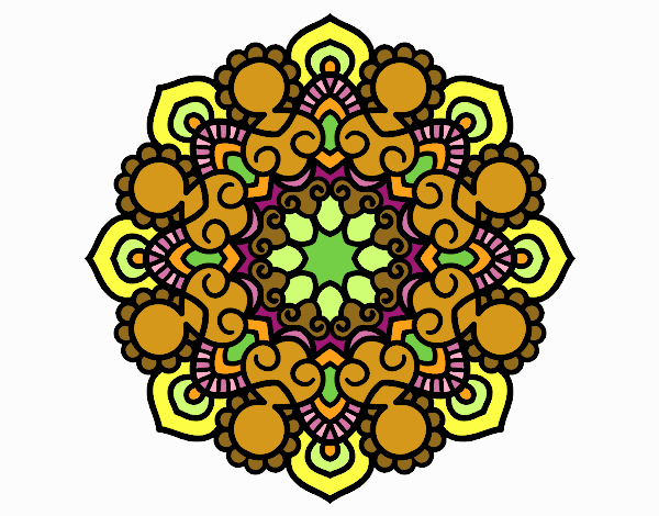 Coloring page Mandala meeting painted byPegfy