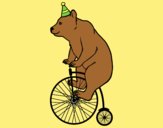 Coloring page Bear on a bicycle painted bylorna
