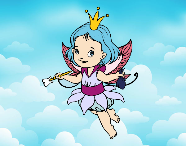 Coloring page Little magic fairy painted bybbbb