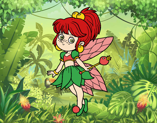 Coloring page Magical forest fairy forest painted bybbbb