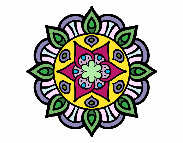 Coloring page Mandala vegetal life painted byTurtletori