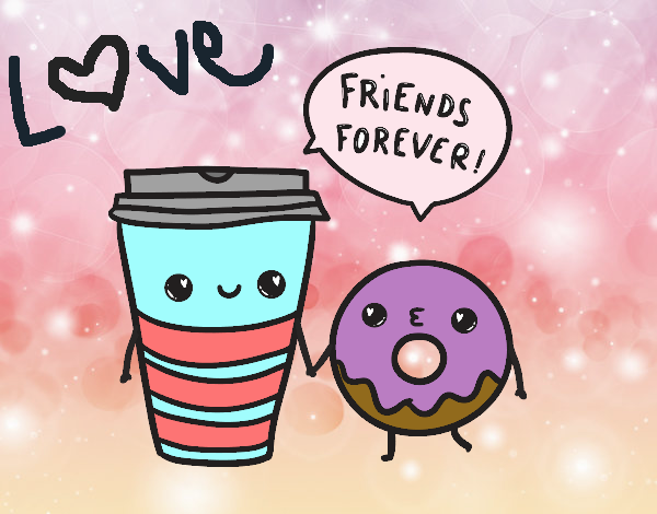 Coloring page Coffee and donut painted byjaidenpark