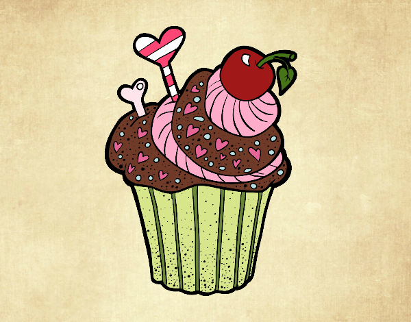 Coloring page Delicious Cupcake  painted bybbbb