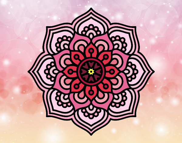 Coloring page Mandala concentration flower painted byLazy
