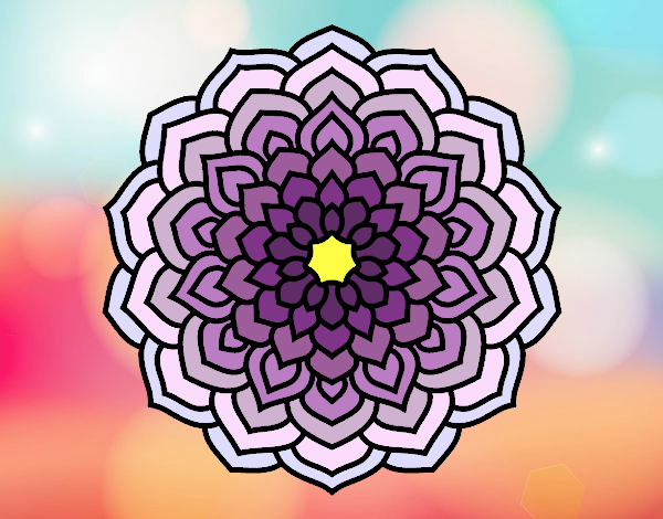 Coloring page Mandala flower petals painted byLazy