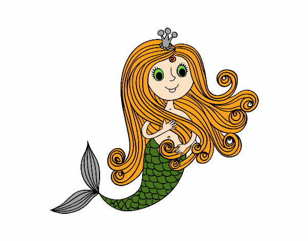 Coloring page Mermaid princess painted byNerak