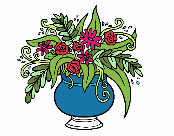 Coloring page A vase with flowers painted byMarmar2552