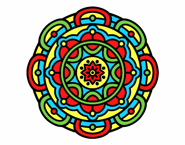 Coloring page Mandala for mental relaxation painted byCindyK