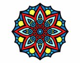 Coloring page Mandala simple symmetry  painted byCindyK