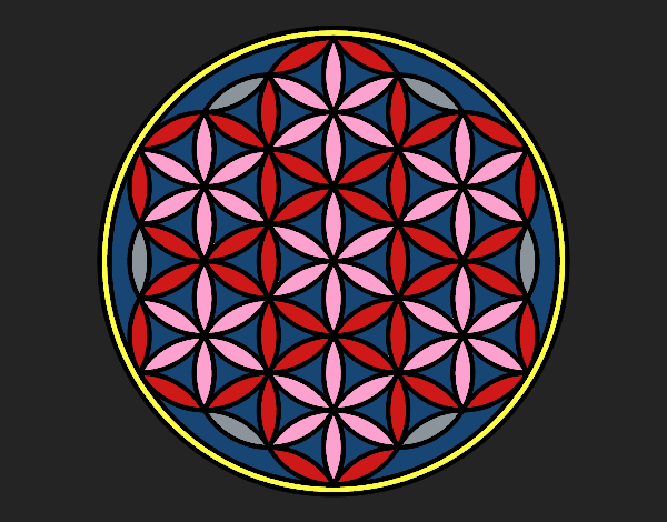 Coloring page Mandala lifebloom painted bytapulunala