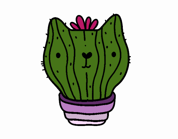 Coloring page Cat cactus painted bySamantha