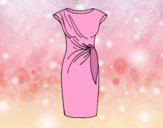 Coloring page Elegant dress painted bylorna