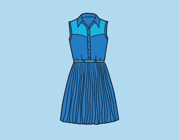 Coloring page Denim dress painted bylorna