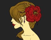 Coloring page Flower wedding hairstyle painted byBella0