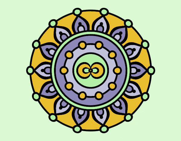 Coloring page Mandala meditation painted bylorna