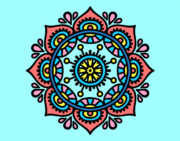Coloring page Mandala to relax painted bylorna