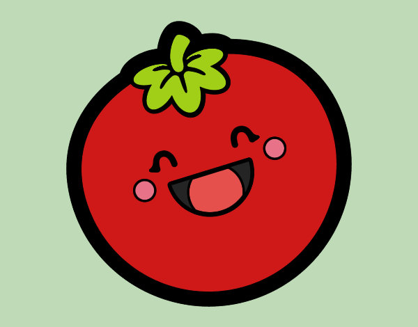 Coloring page Smiling tomato painted bybbbb
