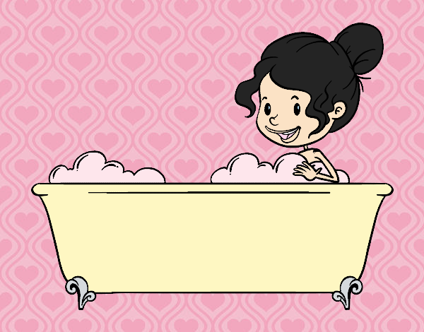 Coloring page To have a bath painted bylorna