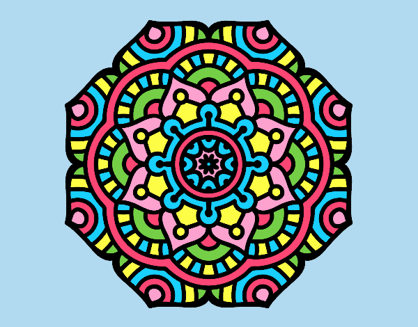 Coloring page Mandala conceptual flower painted byANIA2