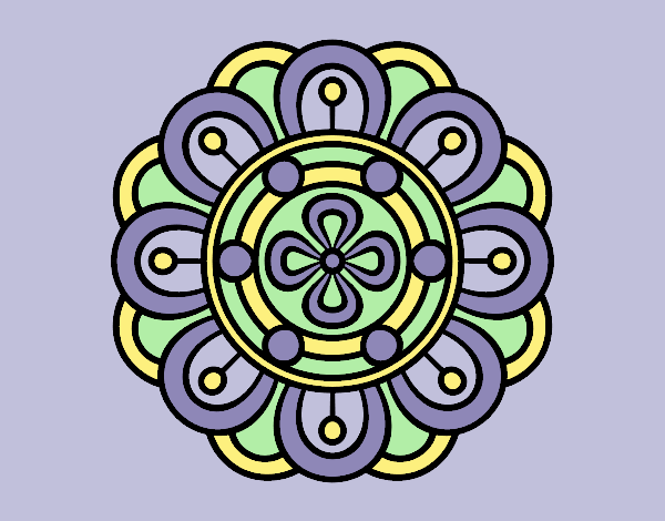 Coloring page Mandala creative flower painted byANIA2