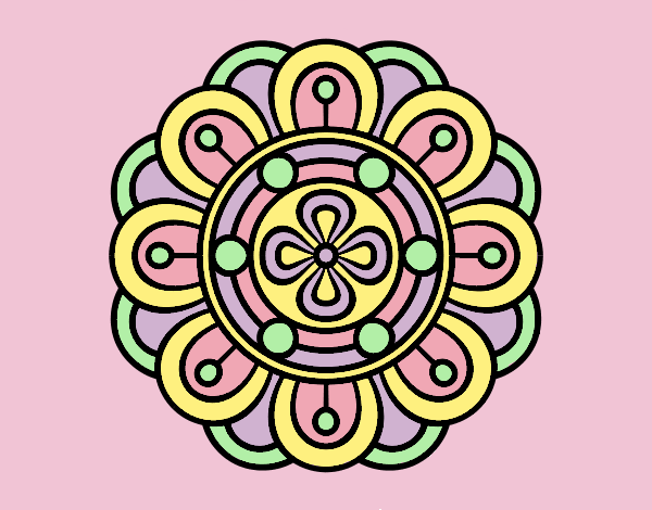 Coloring page Mandala creative flower painted bylorna
