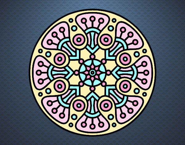 Coloring page Mandala crop circle painted bylorna