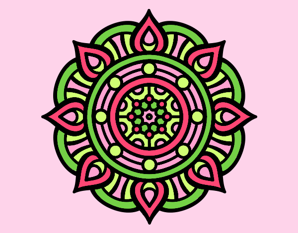 Coloring page Mandala fire points painted byANIA2