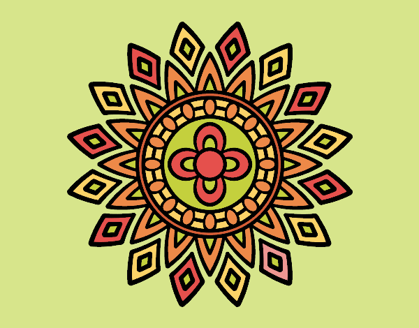 Coloring page Mandala flashes painted byANIA2