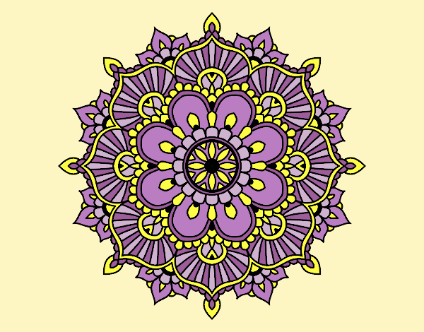 Coloring page Mandala floral flash painted byANIA2
