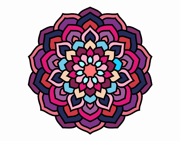 Coloring page Mandala flower petals painted byBriasia