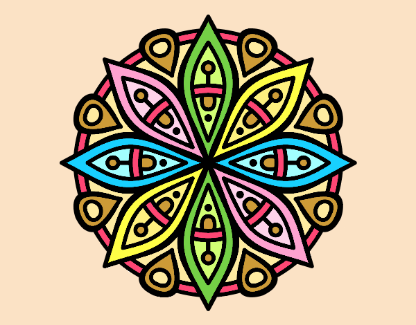 Coloring page Mandala for the concentration painted byANIA2