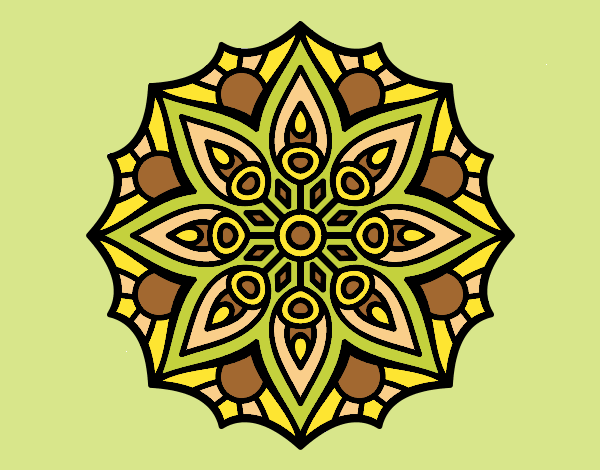 Coloring page Mandala simple symmetry  painted byANIA2