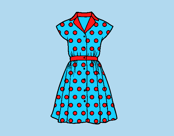 Coloring page Pinup dress painted bylorna