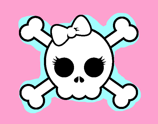 Skull with bow