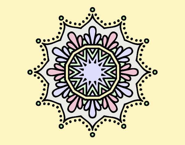 Coloring page Snow flower mandala painted bylorna