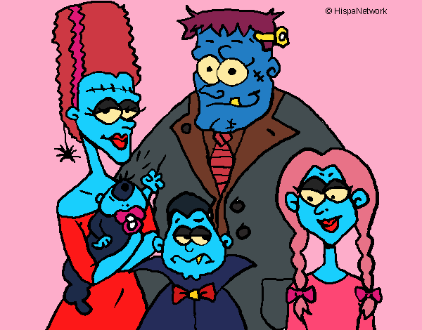 Coloring page Family of monsters painted byPiaaa