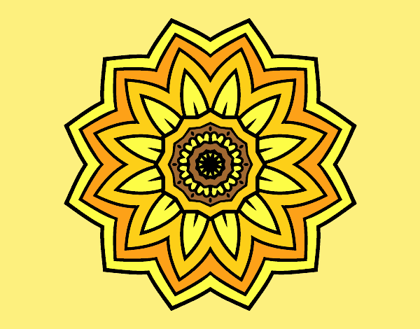 Coloring page Flower mandala of sunflower painted byANIA2