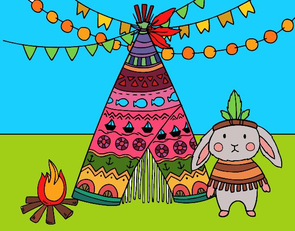Coloring page Indian rabbit painted byPiaaa