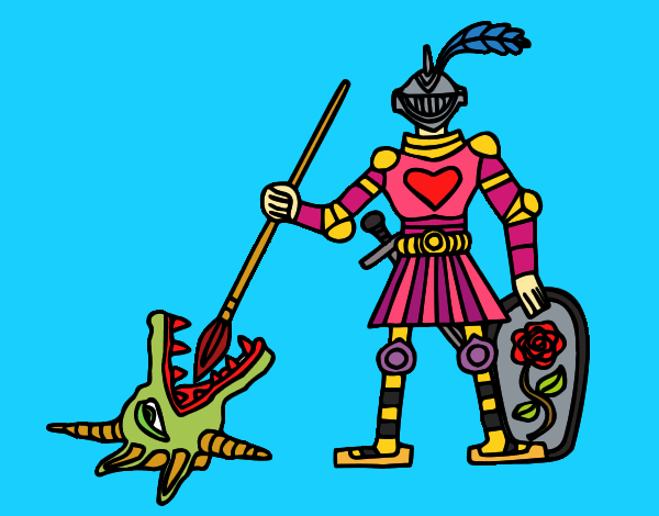 Coloring page Knight Saint George painted byPiaaa