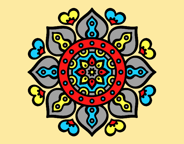 Coloring page Mandala arabic hearts painted byANIA2