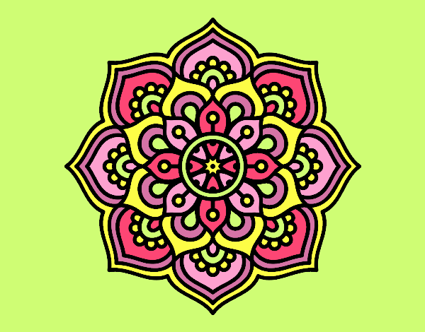 Coloring page Mandala concentration flower painted byANIA2