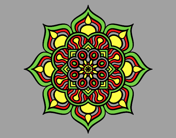 Coloring page Mandala flower of fire painted byANIA2