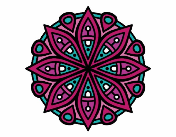 Coloring page Mandala for the concentration painted byNita