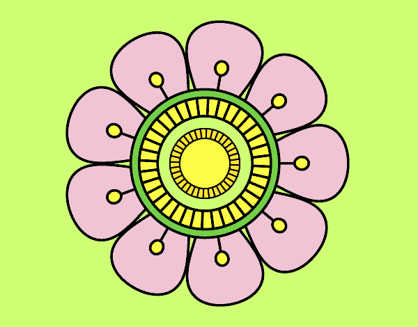 Coloring page Mandala in flower shape painted byANIA2