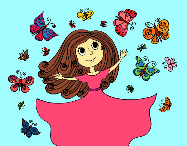 Coloring page Princess of butterflies painted byPiaaa