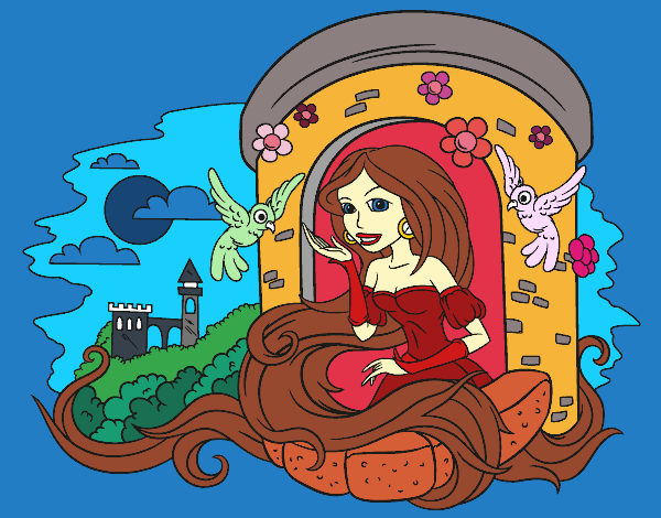 Coloring page Princess Rapunzel painted byPiaaa